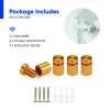 (Set of 4) 1/2'' Diameter X 1/2'' Barrel Length, Affordable Aluminum Standoffs, Gold Anodized Finish Standoff and (4) 2208Z Screw and (4) LANC1 Anchor for concrete/drywall (For Inside/Outside) [Required Material Hole Size: 3/8'']