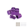 (Set of 4) 1/2'' Diameter X 1/2'' Barrel Length, Affordable Aluminum Standoffs, Purple Anodized Finish Standoff and (4) 2208Z Screw and (4) LANC1 Anchor for concrete/drywall (For Inside/Outside) [Required Material Hole Size: 3/8'']