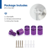 (Set of 4) 1/2'' Diameter X 1/2'' Barrel Length, Affordable Aluminum Standoffs, Purple Anodized Finish Standoff and (4) 2208Z Screw and (4) LANC1 Anchor for concrete/drywall (For Inside/Outside) [Required Material Hole Size: 3/8'']