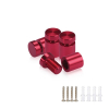 (Set of 4) 1/2'' Diameter X 1/2'' Barrel Length, Affordable Aluminum Standoffs, Cherry Red Anodized Finish Standoff and (4) 2208Z Screw and (4) LANC1 Anchor for concrete/drywall (For Inside/Outside) [Required Material Hole Size: 3/8'']