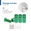 (Set of 4) 1/2'' Diameter X 3/4'' Barrel Length, Affordable Aluminum Standoffs, Green Anodized Finish Standoff and (4) 2208Z Screw and (4) LANC1 Anchor for concrete/drywall(For Inside/Outside) [Required Material Hole Size: 3/8'']