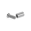 (Set of 4) 1/2'' Diameter X 3/4'' Barrel Length, Affordable Aluminum Standoffs, Steel Grey Anodized Finish Standoff and (4) 2208Z Screw and (4) LANC1 Anchor for concrete/drywall (For Inside/Outside) [Required Material Hole Size: 3/8'']