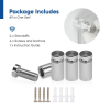 (Set of 4) 1/2'' Diameter X 3/4'' Barrel Length, Affordable Aluminum Standoffs, Steel Grey Anodized Finish Standoff and (4) 2208Z Screw and (4) LANC1 Anchor for concrete/drywall (For Inside/Outside) [Required Material Hole Size: 3/8'']