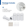 (Set of 4) 1/2'' Diameter X 3/4'' Barrel Length, Affordable Aluminum Standoffs, White Coated Finish Standoff and (4) 2208Z Screw and (4) LANC1 Anchor for concrete/drywall (For Inside/Outside) [Required Material Hole Size: 3/8'']