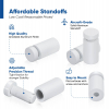 (Set of 4) 1/2'' Diameter X 3/4'' Barrel Length, Affordable Aluminum Standoffs, White Coated Finish Standoff and (4) 2208Z Screw and (4) LANC1 Anchor for concrete/drywall (For Inside/Outside) [Required Material Hole Size: 3/8'']