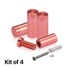 (Set of 4) 1/2'' Diameter X 1'' Barrel Length, Affordable Aluminum Standoffs, Copper Anodized Finish Standoff and (4) 2208Z Screw and (4) LANC1 Anchor for concrete/drywall (For Inside/Outside) [Required Material Hole Size: 3/8'']
