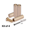 (Set of 4) 1/2'' Diameter X 1-1/2'' Barrel Length, Affordable Aluminum Standoffs, Champagne Anodized Finish Standoff and (4) 2208Z Screw and (4) LANC1 Anchor for concrete/drywall (For Inside/Outside) [Required Material Hole Size: 3/8'']