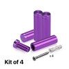 (Set of 4) 1/2'' Diameter X 1-1/2'' Barrel Length, Affordable Aluminum Standoffs, Purple Anodized Finish Standoff and (4) 2208Z Screw and (4) LANC1 Anchor for concrete/drywall (For Inside/Outside) [Required Material Hole Size: 3/8'']