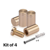 (Set of 4) 5/8'' Diameter X 1'' Barrel Length, Affordable Aluminum Standoffs, Champagne Anodized Finish Standoff and (4) 2208Z Screw and (4) LANC1 Anchor for concrete/drywall (For Inside/Outside) [Required Material Hole Size: 7/16'']