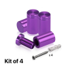 (Set of 4) 5/8'' Diameter X 1'' Barrel Length, Affordable Aluminum Standoffs, Purple Anodized Finish Standoff and (4) 2208Z Screw and (4) LANC1 Anchor for concrete/drywall (For Inside/Outside) [Required Material Hole Size: 7/16'']