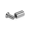 (Set of 4) 5/8'' Diameter X 1'' Barrel Length, Affordable Aluminum Standoffs, Steel Grey Anodized Finish Standoff and (4) 2208Z Screw and (4) LANC1 Anchor for concrete/drywall (For Inside/Outside) [Required Material Hole Size: 7/16'']