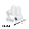 (Set of 4) 5/8'' Diameter X 1'' Barrel Length, Affordable Aluminum Standoffs, White Coated Finish Standoff and (4) 2208Z Screw and (4) LANC1 Anchor for concrete/drywall (For Inside/Outside) [Required Material Hole Size: 7/16'']