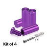 (Set of 4) 5/8'' Diameter X 1-1/2'' Barrel Length, Affordable Aluminum Standoffs, Purple Anodized Finish Standoff and (4) 2208Z Screw and (4) LANC1 Anchor for concrete/drywall (For Inside/Outside) [Required Material Hole Size: 7/16'']