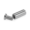 5/8'' Diameter X 1-1/2'' Barrel Length, Affordable Aluminum Standoffs, Steel Grey Anodized Finish Easy Fasten Standoff (For Inside / Outside use) [Required Material Hole Size: 7/16'']