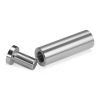 (Set of 4) 5/8'' Diameter X 2'' Barrel Length, Affordable Aluminum Standoffs, Steel Grey Anodized Finish Standoff and (4) 2208Z Screw and (4) LANC1 Anchor for concrete/drywall (For Inside/Outside) [Required Material Hole Size: 7/16'']