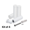 (Set of 4) 5/8'' Diameter X 2'' Barrel Length, Affordable Aluminum Standoffs, White Coated Finish Standoff and (4) 2208Z Screw and (4) LANC1 Anchor for concrete/drywall (For Inside/Outside) [Required Material Hole Size: 7/16'']