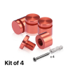 (Set of 4) 3/4'' Diameter X 1/2'' Barrel Length, Affordable Aluminum Standoffs, Copper Anodized Finish Standoff and (4) 2216Z Screws and (4) LANC1 Anchors for concrete/drywall (For Inside/Outside) [Required Material Hole Size: 7/16'']