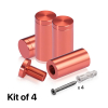 (Set of 4) 3/4'' Diameter X 1-1/2'' Barrel Length, Affordable Aluminum Standoffs, Copper Anodized Finish Standoff and (4) 2216Z Screws and (4) LANC1 Anchors for concrete/drywall (For Inside/Outside) [Required Material Hole Size: 7/16'']