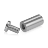 (Set of 4) 3/4'' Diameter X 1-1/2'' Barrel Length, Affordable Aluminum Standoffs, Steel Grey Anodized Finish Standoff and (4) 2216Z Screws and (4) LANC1 Anchors for concrete/drywall (For Inside/Outside) [Required Material Hole Size: 7/16'']