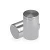 1'' Diameter X 1-1/2'' Barrel Length, Affordable Aluminum Standoffs, Steel Grey Anodized Finish Easy Fasten Standoff (For Inside / Outside use) [Required Material Hole Size: 7/16'']