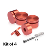 (Set of 4) 1-1/4'' Diameter X 1/2'' Barrel Length, Affordable Aluminum Standoffs, Copper Anodized Finish Standoff and (4) 2216Z Screws and (4) LANC1 Anchors for concrete/drywall (For Inside/Outside) [Required Material Hole Size: 7/16'']