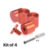 (Set of 4) 1-1/4'' Diameter X 1'' Barrel Length, Affordable Aluminum Standoffs, Copper Anodized Finish Standoff and (4) 2216Z Screws and (4) LANC1 Anchors for concrete/drywall (For Inside/Outside) [Required Material Hole Size: 7/16'']