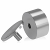 (Set of 4) 2'' Diameter X 1'' Barrel Length, Affordable Aluminum Standoffs, Steel Grey Anodized Finish Standoff and (4) 2216Z Screws and (4) LANC1 Anchors for concrete/drywall (For Inside/Outside) [Required Material Hole Size: 7/16'']