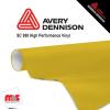 12'' x 50 yards Avery SC950 Gloss Canary Yellow 10 year Long Term Unpunched 2.0 Mil Cast Cut Vinyl (Color Code 220)