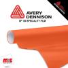 30'' x 50 yards Avery SF100 Orange Fluorescent 3 Year Short Term Punched 1.0 Mil Fluorescent Cut Vinyl (Color Code 330)