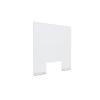 Clear Acrylic Sneeze Guard 23-1/2'' Wide x 23-1/2'' Tall (10'' x 5'' Cut Out), with (2) 6'' Clear Anodized Aluminum Channel Mounts