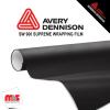 60'' x 25 yards Avery SW900 Satin Black 5 year Long Term Unpunched 3.2 Mil Wrap Vinyl (Color Code 197)