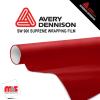 60'' x 25 yards Avery SW900 Gloss Carmine Red 10 year Long Term Unpunched 3.2 Mil Wrap Vinyl (Color Code 436)