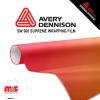 60'' x 25 yards Avery SW900 Satin Rising Sun - Red/Gold 5 year Short Term Unpunched 3.2 Mil Wrap Vinyl (Color Code 446)