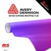 60'' x 5 yards Avery SW900 Satin Roaring Thunder Blue/Red 5 year Long Term Unpunched 3.2 Mil Wrap Vinyl (Color Code 551)