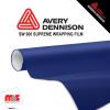 60'' x 5 yards Avery SW900 Gloss Dark Blue 5 year Long Term Unpunched 3.2 Mil Wrap Vinyl (Color Code 681)