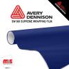 60'' x 5 yards Avery SW900 Satin Dark Blue 5 year Long Term Unpunched 3.2 Mil Wrap Vinyl (Color Code 682)