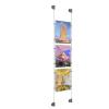 (3) 8-1/2'' Width x 11'' Height Clear Acrylic Frame & (2) Aluminum Clear Anodized Adjustable Angle Cable Systems with (12) Single-Sided Panel Grippers