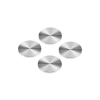 Set of 4 3/4'' Diameter X 1/32'' Thick. Aluminum Clear Shiny Anodized Disc (With 3M Very High-Bond Adhesive-Backed) Spare Part for APC-075AS [Required Material Hole Size: 7/16'']
