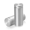 1-1/4'' Diameter X 2-1/2'' Barrel Length, Aluminum Flat Head Standoffs, Clear Anodized Finish Easy Fasten Standoff (For Inside / Outside use) Tamper Proof Standoff [Required Material Hole Size: 7/16'']