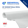 54'' x 50 Yard Roll - General Formulations 203 3 Mil Gloss White Printable 5 Year Vinyl w/ Grey Opaque Permanent Adhesive