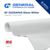 54'' x 50 Yard Roll - General Formulations 203 3 Mil Gloss White Printable 5 Year Vinyl w/ Grey Opaque Permanent Air-Egress Adhesive