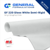 54'' x 30 Yard Roll - General Formulations 220 6 Mil Gloss White Semi-Rigid 3 Year Vinyl w/ Clear Permanent Adhesive
