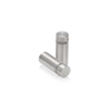 1/2'' Diameter X 1'' Barrel Length, Hollow Stainless Steel Brushed Finish. Easy Fasten Standoff (For Inside Use Only) [Required Material Hole Size: 3/8'']