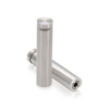 5/8'' Diameter X 2-1/2'' Barrel Length, Hollow Stainless Steel Brushed Finish. Easy Fasten Standoff (For Inside Use Only) [Required Material Hole Size: 7/16'']