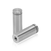 1'' Diameter X 2-1/2'' Barrel Length, Hollow Stainless Steel Brushed Finish. Easy Fasten Standoff (For Inside Use Only) [Required Material Hole Size: 7/16'']