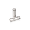 5/8'' Diameter X 1-3/4'' Barrel Length, (304) Stainless Steel Brushed Finish. Easy Fasten Standoff (For Inside / Outside use) Tamper Proof Standoff [Required Material Hole Size: 7/16'']