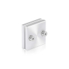 1-1/2'' x 1-1/2'' Clear Anodized Aluminum, Square Mall Front Clamp (Material Thickness Accepted: 1/4'' to 1/2'')