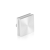 1-1/2'' x 1-1/2'' Clear Anodized Aluminum, Square Mall Front Clamp (Material Thickness Accepted: 1/4'' to 1/2'')