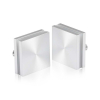 1-1/2'' x 1-1/2'' Clear Anodized Aluminum, Square Mall Front Clamp (Material Thickness Accepted: 1/4'' to 1/2'')