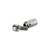 1/2'' Diameter X 1'' Barrel Length Stainless Steel Standoffs Rounded Head Satin Brushed Finish (for Indoor) [Required Material Hole Size: 3/8'']